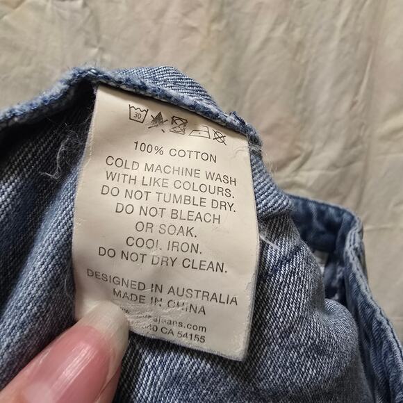 Rollas Slim Sailor Blue Cotton High Waisted Crop Jeans Size 27 Aussie 9 - Picture 7 of 8